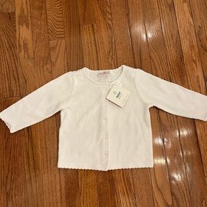 Hanna Andersson NWT White Cardigan 24 months